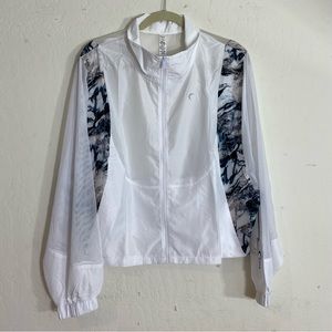 NEW Zyia Active White Marble Mesh Jacket Women's XL 1649XL Lightweight Foldable